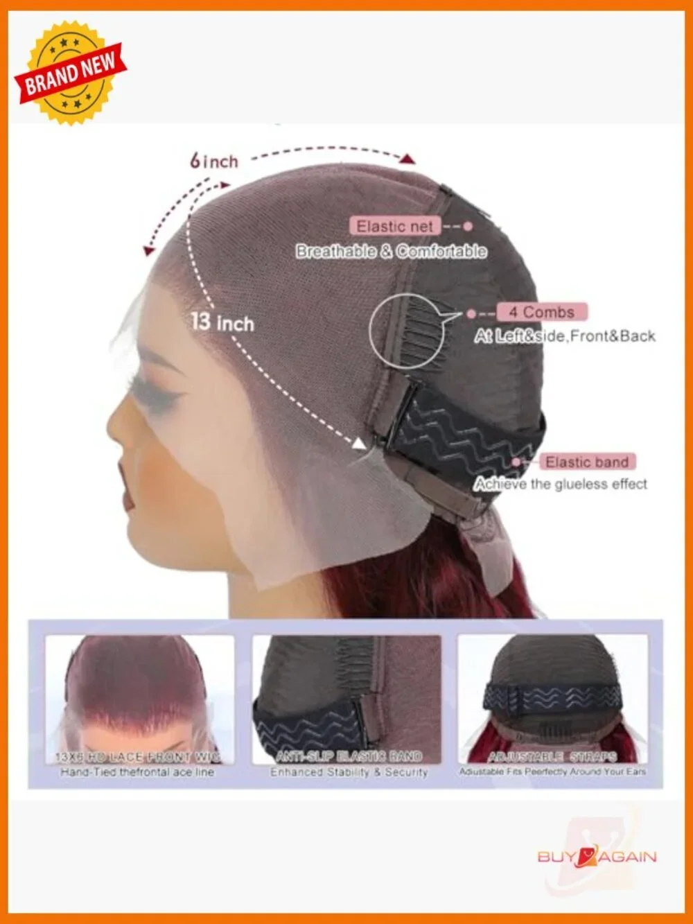 13x6 Lace Front Wig Human Hair 200% Density Body Wave Glueless